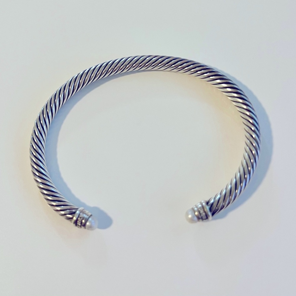 4mm David Yurman Classic Cable Bracelet with Pearls and Diamonds